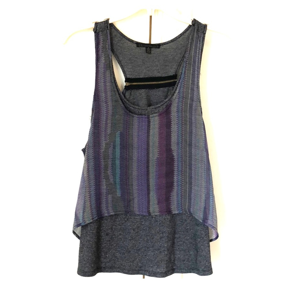 Lucca couture layered racerback with zipper